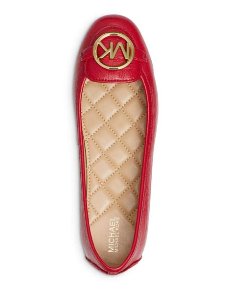 michael kors bright red shoes|Michael Kors red flats.